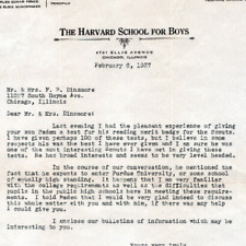 1930's Harvard School for Boys Chicago IL Letterhead Dinsmore Charles Pence picture