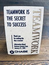 JP Morgan Chase Teamwork Success Desk Plaque Expo Sales Business Employee Award picture
