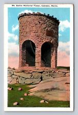 Camden ME-Maine, Mount Battle Memorial Tower, Antique, Vintage c1931 Postcard picture