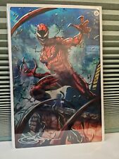 RARE Carnage Symbiote Comic Size Metal Foil Signed by Sajad Shah w/ COA picture