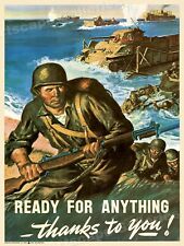 Ready for Anything  Vintage Style WWII Army War Poster - 18x24 picture