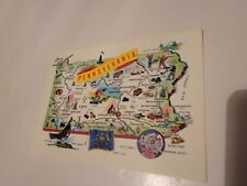 Vintage Postcard Post Card VTG Photograph Map Of State Of Pennsylvania  picture