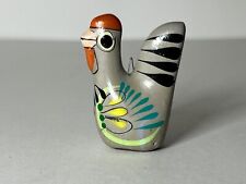 Vintage Mexico Tonala Hand Painted Chicken Hen Wooden Colorful Decor Ornament picture