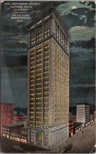 1914 BIRMINGHAM, Alabama Postcard JEFFERSON COUNTY SAVINGS BANK Night View picture