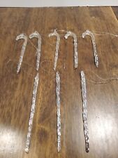 Vintage Clear Twisted Glass Icicle Christmas Ornaments Set of 8 Mixed  picture