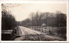 RPPC Unsafe Bridge over Flooded River Waters - 1910-1930 Photo Postcard picture