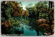 Stoughton, Massachusetts MA - Colorful River Scene - Vintage Postcard - Unposted picture