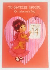 Valentine Greeting Card Hallmark Young Girl To Somone Special 1950s Greeting picture