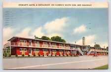 c1950s Stewart's Motel & Restaurant Standar Oil Corbin Kentucky KY VTG Postcard picture