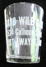 FORT WAYNE INDIANA Pre prohibition Etched Shot Glass Isaac WIle & Co 524 Calhoun picture