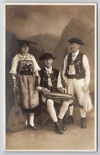 RPPC Musicians With Instruments Traditional Costume RPPC Postcard X25 picture