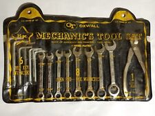 Vintage Ot Oxwall 15 Piece Mechanics Tool Set Hex Key Box Wrenches Pliers picture