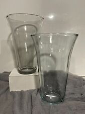 Vintage Pair of Heavy Glass Vases picture