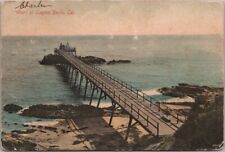 Vintage 1906 LAGUNA BEACH, California Postcard WHARF / Ocean Bird's-Eye View picture