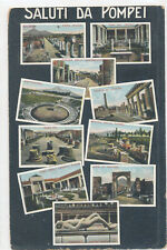 ITALY postcard - Saluti da POMPEI - 10 miniature views picture