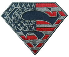 Superman Shield Subdued Silver US Flag American Tactical Morale Patch picture