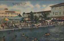 1958 Palm Beach,FL Popular Lido Pools Florida F. E. C. News Co. Linen Postcard picture