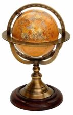 Nautical Brown Antique Brass Armillary Table Top Marine Sphere Globe For Decor picture