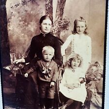 Victorian Family Mom Son Girl w Doll Blanchard Los Angeles C 1890s Cabinet Card picture
