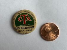 Vintage 1920s CTX Rock Island Plow Co. ILL Adv Pinback Rock Is Great Western picture