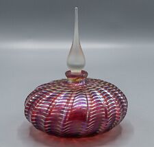 Steven Correia Red Iridescent Perfume Bottle & Stopper Pulled Feather  picture
