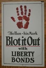 WWI US Liberty Bonds Poster 'Blot It Out' 20x30 Original 'J Allen St. John' Rare picture