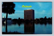 Orlando FL-Florida, From Across Lake Eola, Antique, Vintage Souvenir Postcard picture