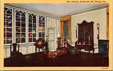 Interior View South End Library Mount Vernon Virginia VA Globe Books Postcard picture