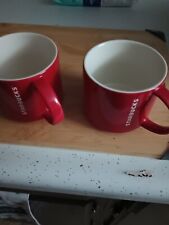 Starbucks Red Coffee Mugs Lot Of 2 picture
