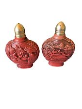 Vintage Oriental Plastic Red Salt And Pepper Shakers picture
