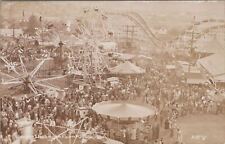 RPPC Postcard Western Washington Fair Puyallup WA Roller Coaster Rides  picture