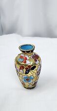 Miniature Chinese Cloisonné Floral  Vase 3-1/2” Tall Estate Sale Find  picture