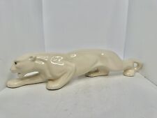 HTF Vintage MCM 1950s White Crouching Panther Ceramic 21” TV Lamp Works Great picture