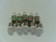 100 Pinball 6.3 Volt LED White Frosted Replacement Bulbs 44/47 Bayonet Base BA9S picture