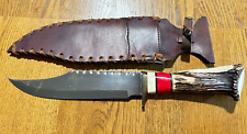 Custom RBH Richard B. Henn Stag Grip Hunting Bowie Knife picture