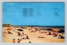 Virginia Beach VA-Virginia, Sun Bathing On White Sands, Vintage c1955 Postcard picture