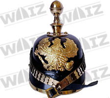 German Pickelhaube Spike Helmet | Leather Pickelhaube Imperial Prussian Helmet. picture