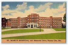 c1940's St. Mary's Hospital 101 Memorial Drive Kansas City Missouri MO Postcard picture