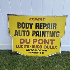 Vintage 2 Sided Sign 1950s-60s DuPont Auto Painting Duco Dulux Lucite  28
