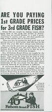 1936 40 Fathom Brand Fish Fillets 1st Grade Sea Tales Fleet Vintage Print Ad GH1 picture