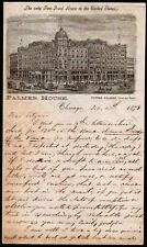 1878 Chicago - Palmer House - The only Fire Proof House in USA Letter Head Bill picture