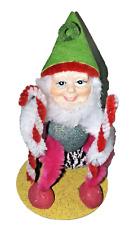 Radko Shiny Brite Sitting Pretty Gnome & Candy Cane Ornament vintage Christmas   picture