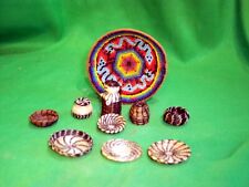 Pima Miniature Horsehair Baskets - 9 Baskets & 1 Huichol Bead Bowl - Incredible picture