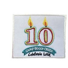 Motorcycle Biker Patch I 10 Years Camp Boggy Creek I Celebrate Life Bike Patch picture