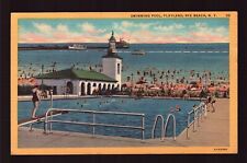 POSTCARD : NEW YORK - RYE BEACH NY - PLAYLAND SWIMMING POOL LINEN VIEW picture