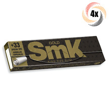 4x Packs SMK Gold King Slim Rolling Papers & Tips | 33 Of Each | 2 Free Tubes picture