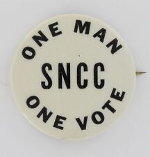 SNCC One Man One Vote 1962 Mississippi Black Voter Registration Button Pin P1463 picture