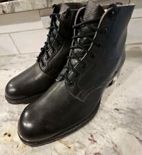 Vintage 1943 Military Combat Boots Hobnail Soles Black Leather 45 9 MCB (21) picture
