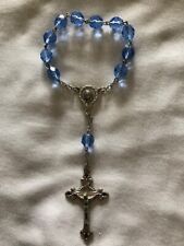 Rosary, Blue Faceted Glass Beads, 1 Decade, One Decade, Italy picture