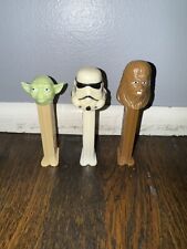 Vintage Star Wars Pez Dispensers Yoda And Stromtrooper And Chewbacca 1997 Lot 3 picture
